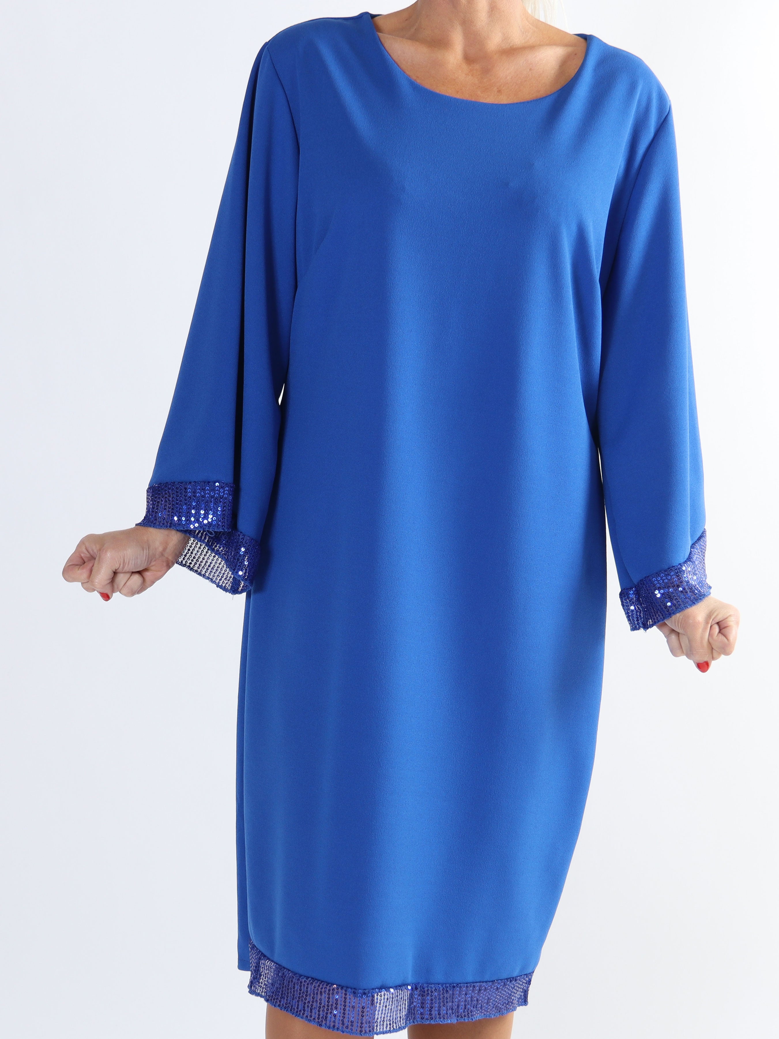 Lanza - Fin plus size kjole detaljeret med paillet kanter